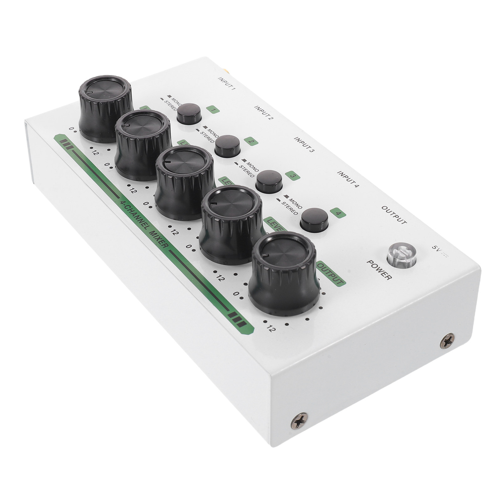Audio Mixer 4 Channel - 4-канальный компактный аудиомикшер белого цвета, профессиональный