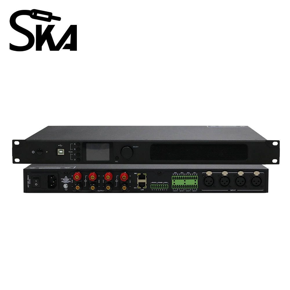 Audio Mixer 4 Channel - Цифровой усилитель мощности DSP 1U, 4-канальный