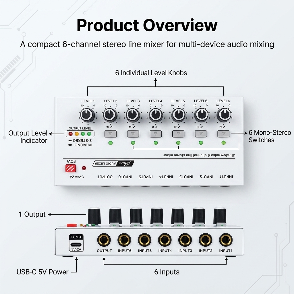 Портативный ультратихий линейн – обзор и цена Audio Mixer 4 Channel