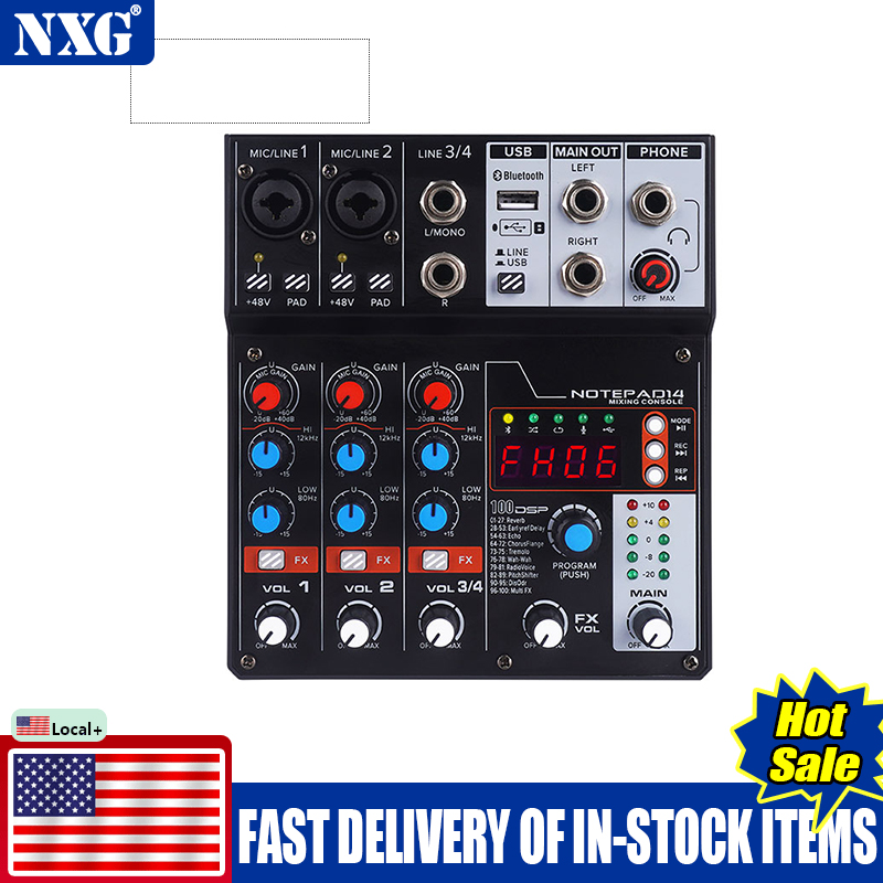 Микшерный пульт NXG AD14 с 4 к – обзор и цена Audio Mixer 4 Channel